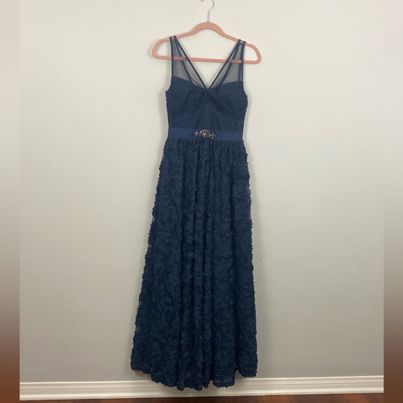 Adrianna Papell | Navy Cocktail Maxi Dress - Picture 3 of 12